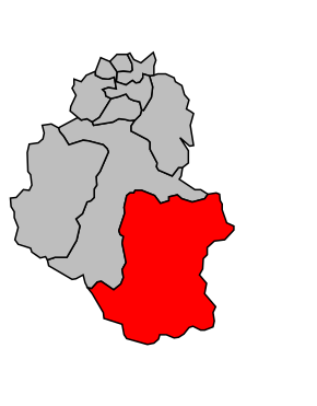 Kanton na mapě arrondissementu Argelès-Gazost