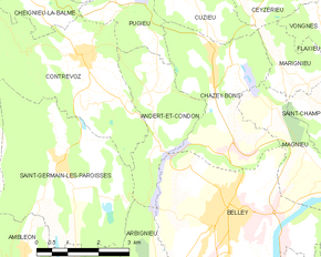 Poziția localității Andert-et-Condon