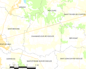 Poziția localității Chavannes-sur-Reyssouze