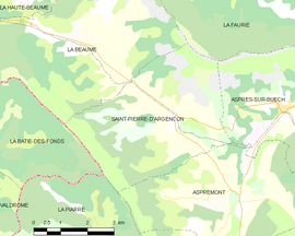 Mapa obce Saint-Pierre-d'Argençon