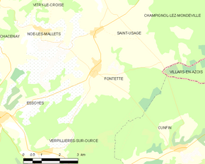 Poziția localității Fontette