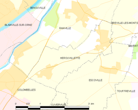 Mapa obce Hérouvillette