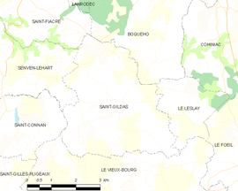 Mapa obce Saint-Gildas