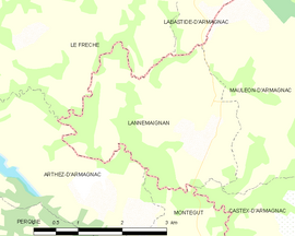 Mapa obce Lannemaignan