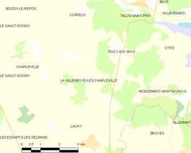 Mapa obce La Villeneuve-lès-Charleville