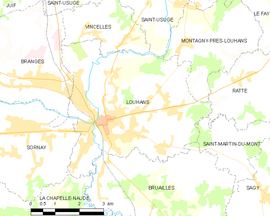 Mapa obce Louhans