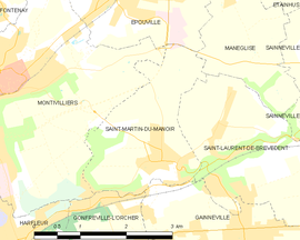 Mapa obce Saint-Martin-du-Manoir