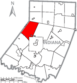 Poziția districtului în comitatul Indiana