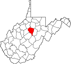Karte von Lewis County innerhalb von West Virginia