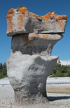 Monolithe sur l'île Quarry, dans la réserve de parc national de l'Archipel-de-Mingan (Québec). (définition réelle 3 456 × 5 184)