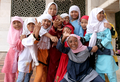 Muslim girls at Istiqlal Mosque jakarta.png