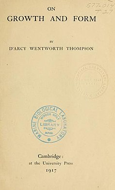 Титульная страница первого издания книги «О росте и форме» Дарси Томпсона в 1917 году.