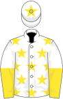 White, yellow stars, halved sleeves and stars on cap