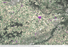 Mosaic distribution of the photovoltaic (PV) power plants in the landscape of Southeast Germany Photovoltaic-power-plants-distribution-in-the-southeast-Germany-landscape-2019 on-Sentinel-2 by-Solargis.png