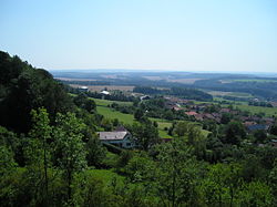 Střemošická stráň a Střemošice, pohled z Poklony