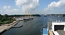 Priwall:Segelhafen und Altstadt Travemünde