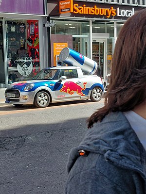 Red Bull's campaign car in Sweden. It is a Vol...