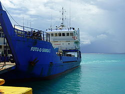 Fotu o Samoa II ferry at Salelologa wharf.
