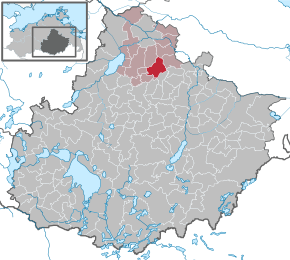 Poziția Sarow pe harta districtului Mecklenburgische Seenplatte