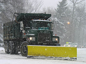 A snowplow clearing snow from the North Americ...
