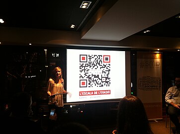Presentazione del progetto QRpedia della Fondazione Joan Miró presso il Social Media Point di Barcelona, 23 febbraio 2012.