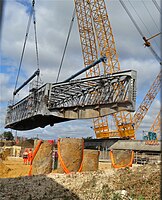 Soulèvement du pont de Chartres, vu du sud.