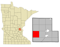 Location of the township of Spencer Brook within Isanti County, Minnesota