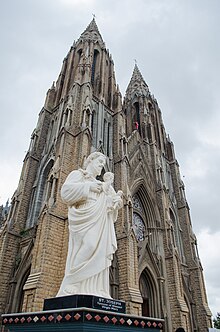 St Joseph Statue recently installed at the front of the St.Philomenas church