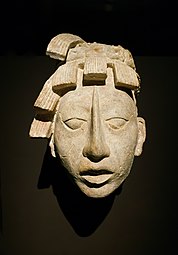 Head of king Pakal, teenager. Stucco.