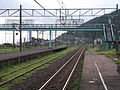 The view from platform 1 in August 2013 looking toward Naoetsu