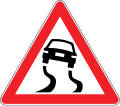 Slippery road when wet