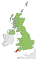 Cornwall shown within UK