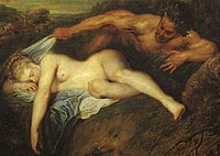 Jupiter en Antiope van Antoine Watteau