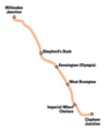 Kart over West London-linjen