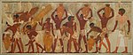 Vino e papiro per il tesoro di Amon (acquerello di Charles K. Wilkinson, Metropolitan Museum di New York, cat. MET 30.4.151 EGDP013032)