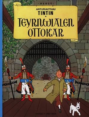 Delwedd:Cyfres Anturiaethau Tintin Teyrnwialen Ottokar (llyfr).jpg