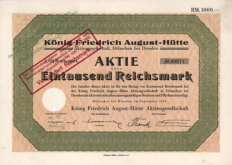 Datei:König Friedrich August-Hütte AG 1929 1000 RM.jpg