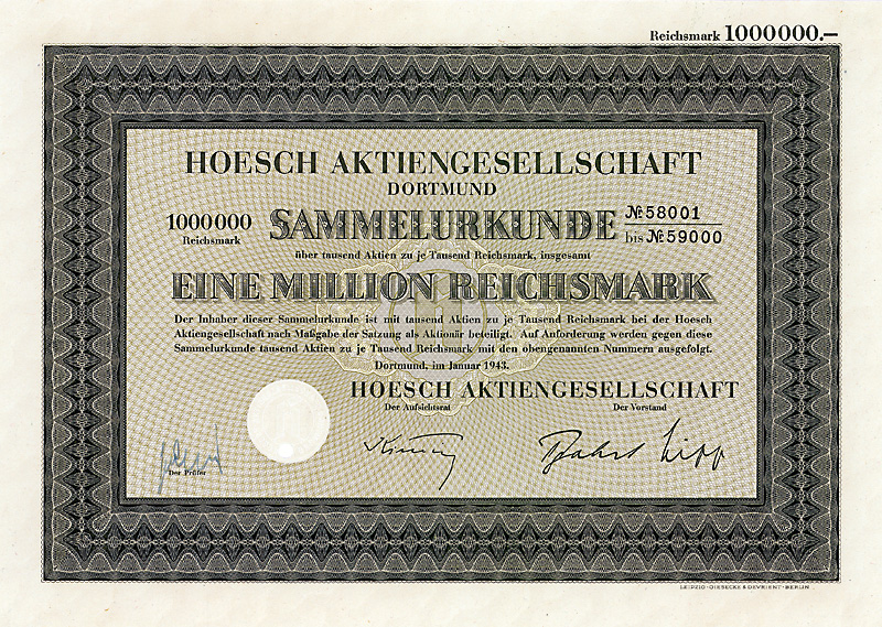 Datei:Hoesch AG 1943 1000000 RM.jpg