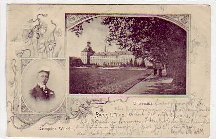 Datei:Universität Bonn Kronprinz Wilhelm mit Borussenstürmer 1902.jpg