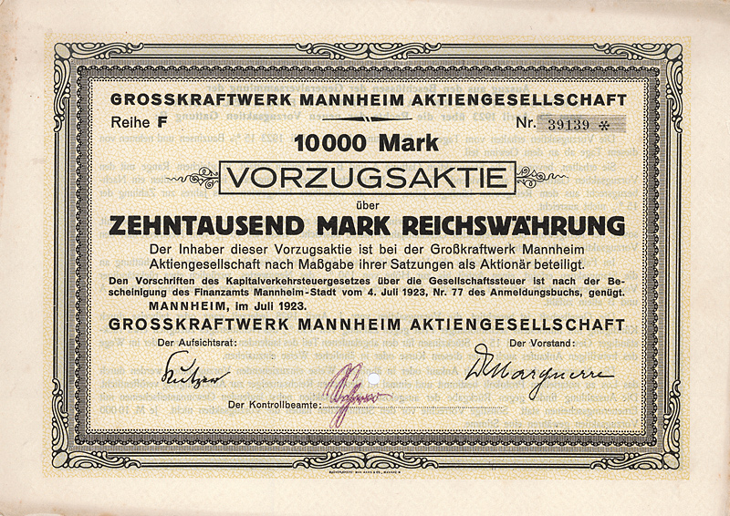 Datei:Großkraftwerk Mannheim AG 1923 10000 Mk.jpg