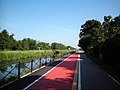 Radweg von Pavia stadtauswärts am Kanal Naviglio Pavese.