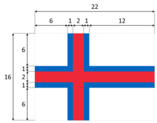 Aufbau der Flagge der Färöer
