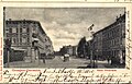 Kaiser-Friedrich-Straße (heute Rudolf-Breitscheid-Straße) die Ecke links war spätestens zum 1. Weltkrieg bebaut, Foto stammt wahrscheinlich von vor 1900