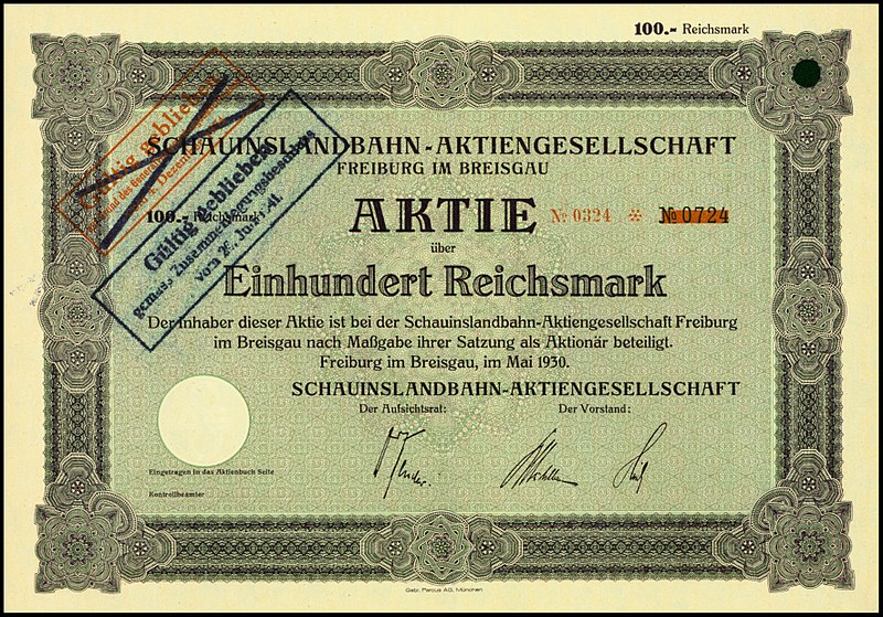 Datei:Schauinslandbahn 1930 100 RM.jpg