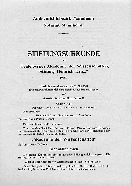 Datei:Stiftungsurkunde Akademie 1909.jpg