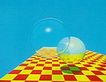 Eine der ersten Computergrafiken mit Lichtspiegelungs- und Brechungseffekten (1980)