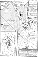 Passkarte der Wesermündung von 1757 mit dem Weg von Helgoland nach Wangerooge