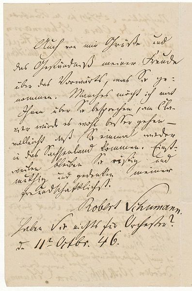Datei:Brief Rob Schumann an Gustav Flügel 1846 10 11 Bonn.jpeg