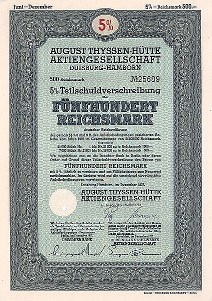 Datei:August Thyssen-Hütte AG 1937 500 RM.jpg