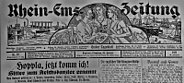 Titelseite der Emder „Rhein-Ems-Zeitung“ vom 31. Januar 1933